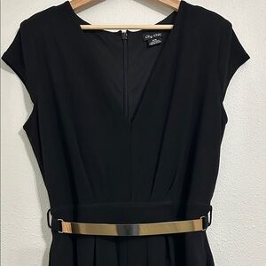 City Chic Black Jumpsuit with Gold Accent Belt